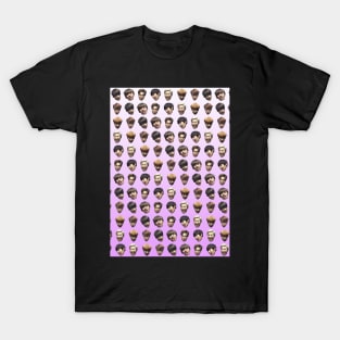 BTS (Bangtan Sonyeondan) FUNNY DERP FACES GRADIENT PINK T-Shirt